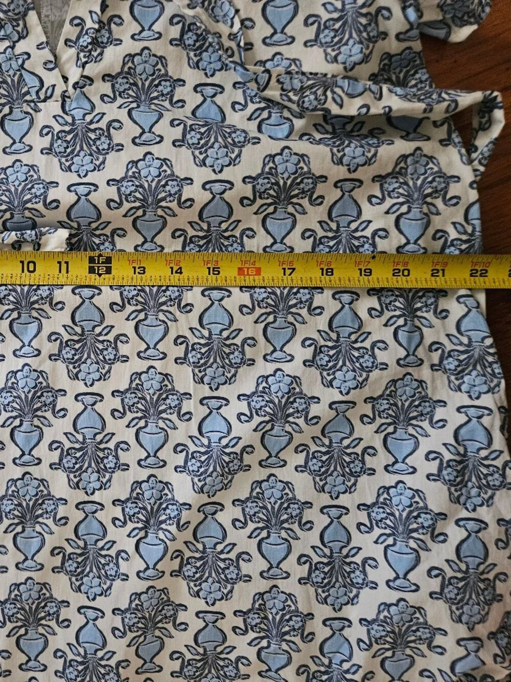 Magari Italy Blue& White Floral Urn Mixed Floral Print Maxi Dress Size M - Picture 12 of 13